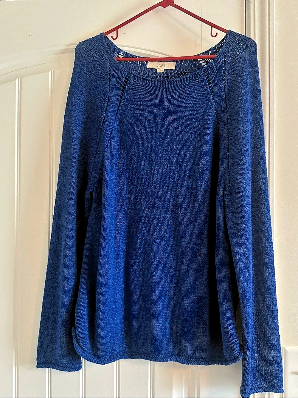 LOFT Blue Knit Crew Neck Sweater